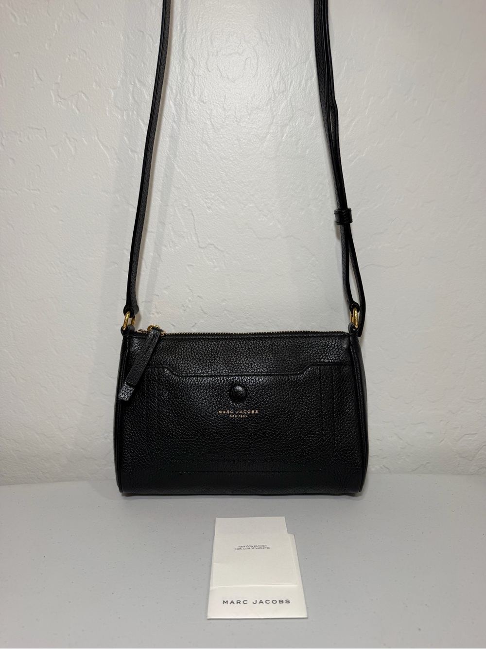 Marc Jacobs  Black Leather Messenger Bag